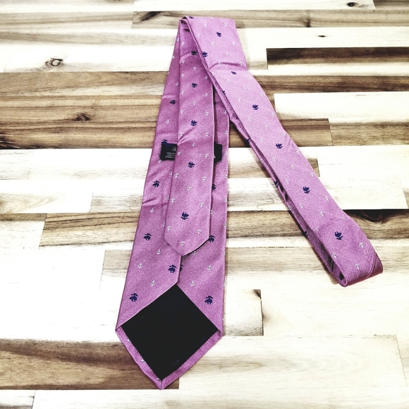Brooks Brothers Pink Silver Anchor Print 100% Silk Neck Tie Made in USA 58" L - Picture 2 of 8